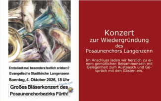 Flyer zur Wiedergründung des Posaunenchors Langenzenn